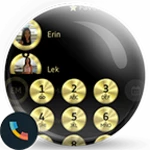 theme dialer metal gold android application logo